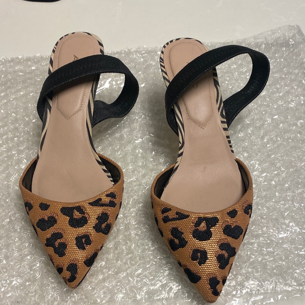 Aldo Leopard Print Heels in Tan and Black